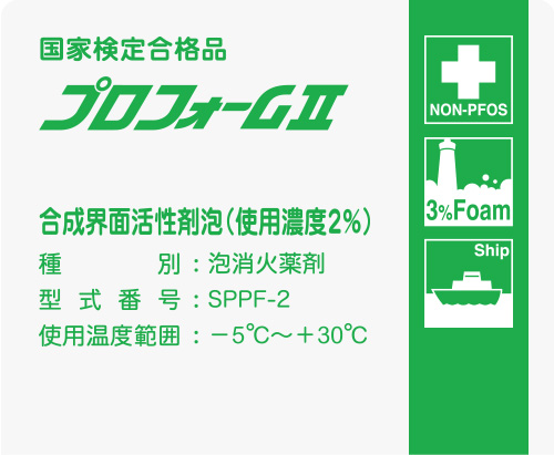 船舶用合成界面活性剤泡消火薬剤　プロフォームⅡ(2％)